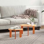vidaXL Table basse 2 Pièces Marron cire 47 5 x 47 5 x 27 cm