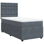 vidaXL Sommier à lattes de lit et matelas Gris foncé 80x200 cm Velours