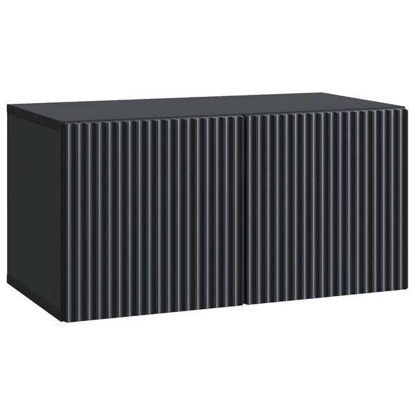 vidaXL Meuble TV mural 59 5 x 31 x 30 cm Noir Bois d'ingénierie