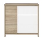 SACHA Commode 3 tiroirs 98x90x51cm finition chêne du bocage