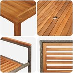 Ensemble salle à manger jardin vidaXL 9 pièces Gris Poly Rotin Acacia