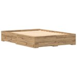 vidaXL Cadre de lit Chêne artisanal 135 x 190 cm Bois d'ingénierie
