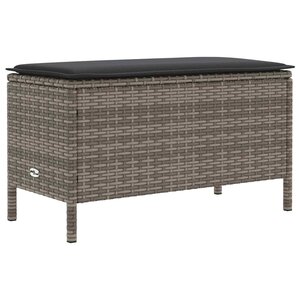 vidaXL Pouf de Jardin Gris et Gris foncé 80 x 38 x 45 cm Rotin PE
