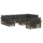 vidaXL Ensemble de canapé de jardin 13 pc Gris polyrotin