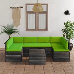 vidaXL Salon palette de jardin 7 Pièces avec coussins Bois de pin massif