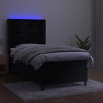 vidaXL Sommier à lattes de lit matelas et LED Noir 80x200cm Velours