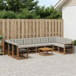 vidaXL Ensemble de canapés d'extérieur 11 Pièces Naturel et Gris clair