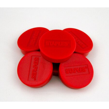 Aimants ronds 25 mm rouge, poids supporté 425 g, paquet de 10 (boîte 10 unités)