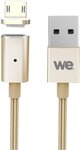 Câble USB We vers micro USB avec embout magnétique (Or)