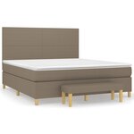 vidaXL Sommier à lattes de lit avec matelas Taupe 160x200 cm Tissu