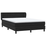 vidaXL Sommier à lattes de lit avec matelas noir 140x210 cm velours