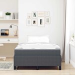 vidaXL Cadre de lit avec matelas Gris foncé 120 x 200 cm tissu