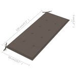 vidaXL Banc de jardin 2 places avec coussin 120 cm Bois d'eucalyptus
