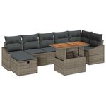 vidaXL Ensemble de canapé de jardin avec coussin 8 Pièces Gris Poly rotin
