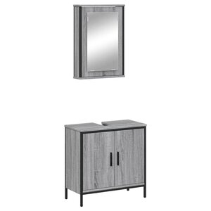 vidaXL Ensemble de meubles de salle de bain 2 Pièces Sonoma gris