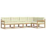 vidaXL Ensemble de canapés d'extérieur 4 pc Blanc et crème Polyester