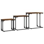 vidaXL Tables basses gigognes 3 Pièces chêne fumé bois d'ingénierie