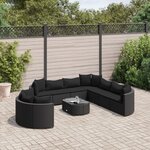 vidaXL Salon de jardin 10 Pièces avec coussins noir résine tressée