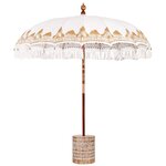 vidaXL Parasol balinais 260 Crème 210-220 cm Coton et bois massif
