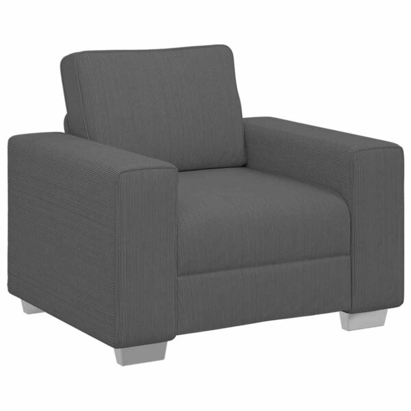 vidaXL Fauteuil gris foncé 100x77x82 cm tissu velours côtelé