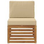 vidaXL Sofa de milieu extérieur Bois d'Acacia Massif Naturel