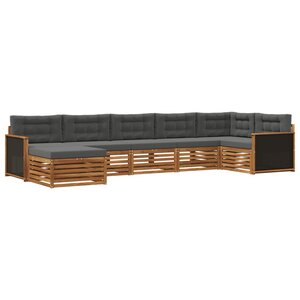 vidaXL Ensemble de canapés d'extérieur 7 pc Naturel et Anthracite