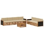 vidaXL Ensemble de canapés d'extérieur 8 pc Naturel et Beige Polyester