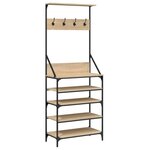 vidaXL Porte-vêtements et rangement des chaussures chêne sonoma