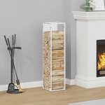 vidaXL Portant de bois chauffage blanc 25x25x100 cm