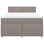 vidaXL Sommier à lattes de lit avec matelas Taupe 160x200 cm Tissu