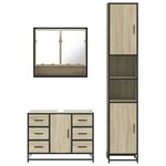 vidaXL Ensemble de meubles de salle de bain 3 Pièces chêne sonoma