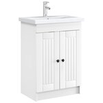vidaXL Armoire sous évier de salle de bain Blanc 56 x 37 5 x 81 cm