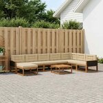 vidaXL Ensemble de canapés d'extérieur 9 Pièces Naturel et Beige