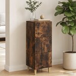 vidaXL Armoire à tiroirs Chêne fumé 33 x 34 5 x 90 cm