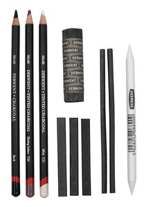 Crayon fusain Derwent Charcoal 10 pièces