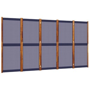vidaXL Cloison de séparation 5 panneaux bleu foncé 350x180 cm