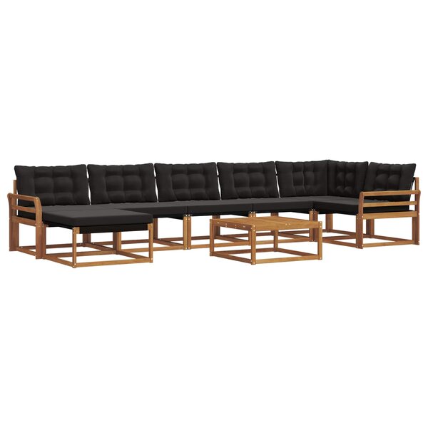 vidaXL Ensemble de canapés d'extérieur 22 Pièces Naturel et Noir