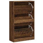 vidaXL Armoire à chaussures Chêne fumé 63x24x103 cm Bois d'ingénierie