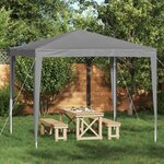 vidaXL Tente de fête 250 x 250 x 240 cm Gris clair PE et acier