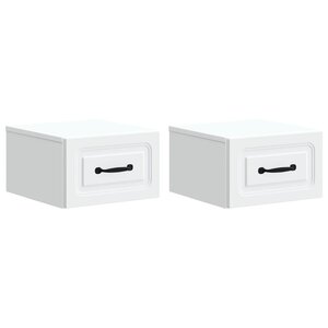 vidaXL Cabinet de chevet mural 2 pc Blanc 34 5 x 33 x 20 cm