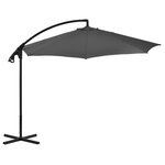 vidaXL Parasol en porte-à-feux avec poteau Acier 300 cm Anthracite