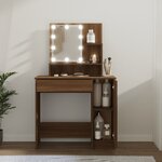 vidaXL Coiffeuse avec LED Chêne marron 86 5x35x136 cm