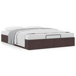 vidaXL Cadre de lit ottoman sans matelas marron foncé 140x190 cm tissu