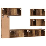 vidaXL Ensemble meuble TV 6 Pièces Bois ancien 30 5 x 30 x 90 cm
