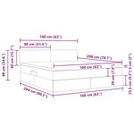 vidaXL Lit de Rangement avec matelas Bleu foncé 160 x 200 cm Velours