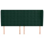 vidaXL Tête de lit avec oreilles Vert foncé 183x23x118/128 cm Velours