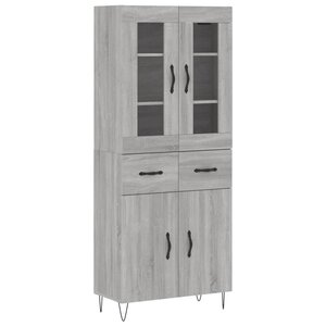 vidaXL Buffet haut Sonoma gris 69 5x34x180 cm Bois d'ingénierie