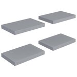 vidaXL Étagères murales flottantes 4 Pièces Gris 40x23x3 8 cm MDF