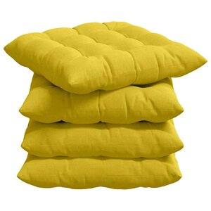 vidaXL Coussins de siège 4 Pièces Jaune clair 40 x 40 x 6 cm tissu