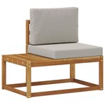 vidaXL Canapé d'extérieur en bout 2 Pièce Gris Naturel et Clair
